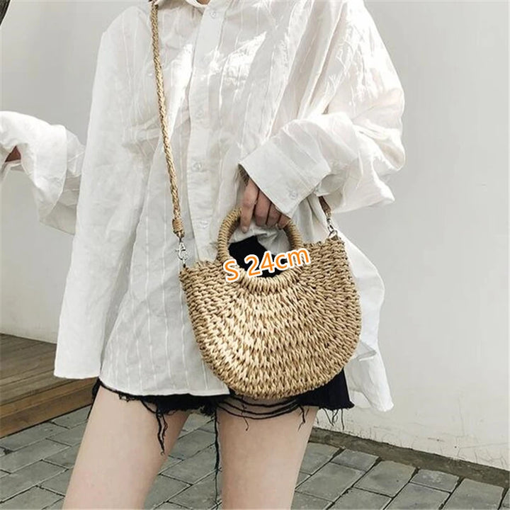 Summer Handmade Straw Bag Women Beach Totes