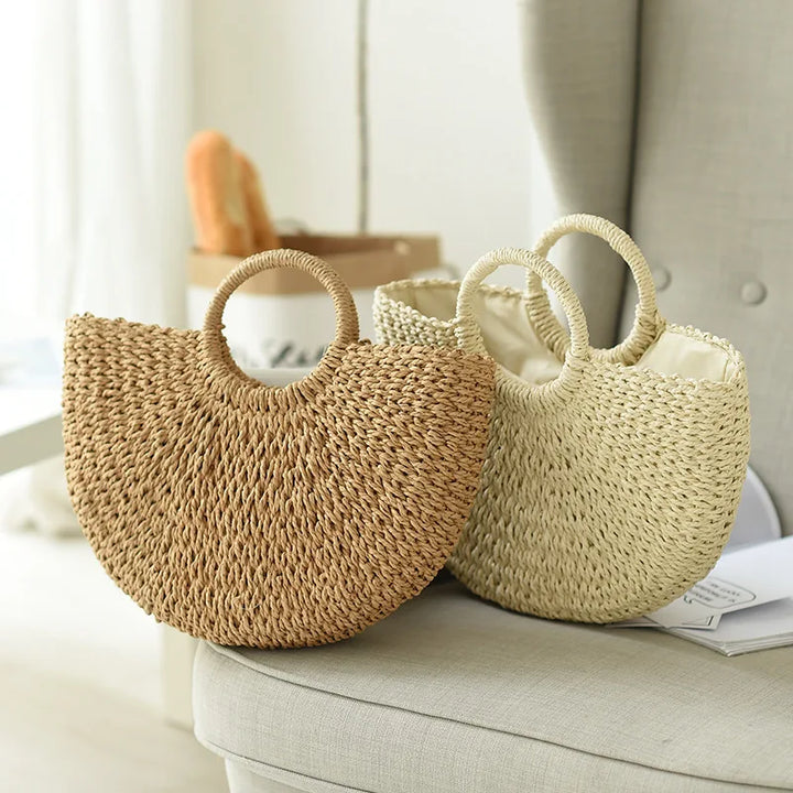 Summer Handmade Straw Bag Women Beach Totes