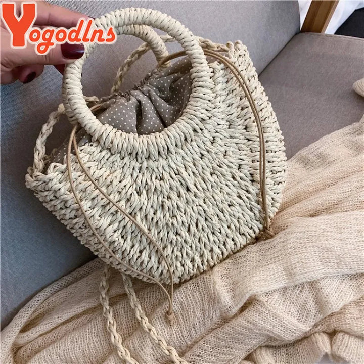 Handmade Rattan Woven Straw Bag