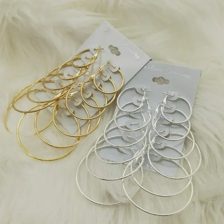 6Pairs Hoop Earrings Set