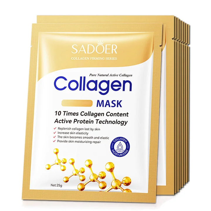 10pcs Collagen Face Mask Moisturizing Firming