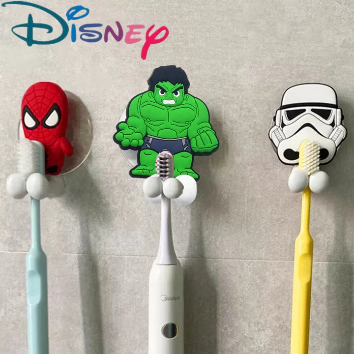 Disney Spiderman & Hulk Kids Toothbrush Holder - Frozen Cartoon Wall-Mounted Bathroom Shelf