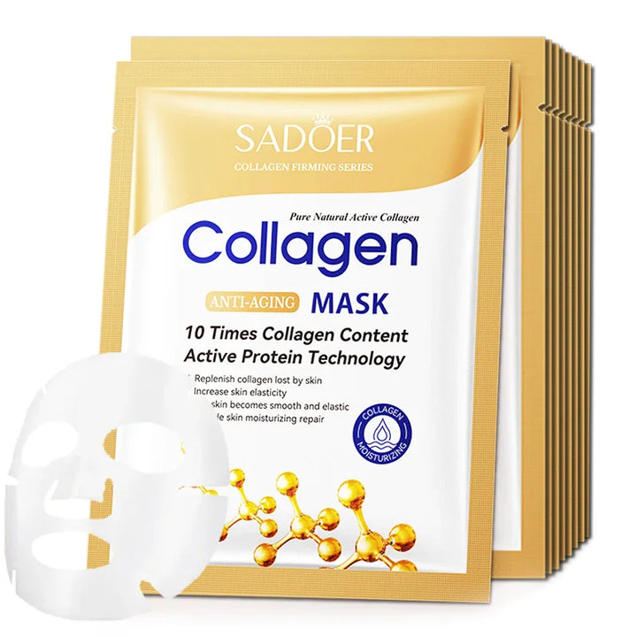 10pcs Collagen Face Mask Moisturizing Firming