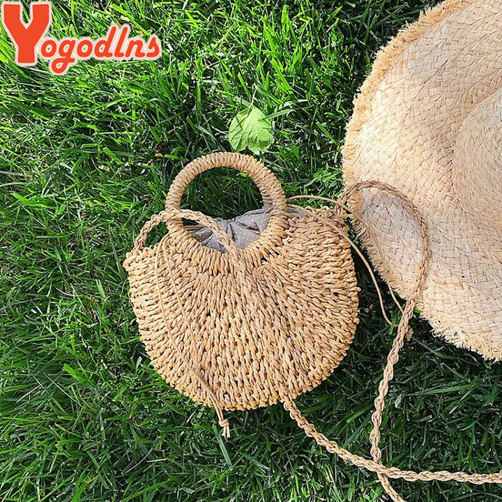 Handmade Rattan Woven Straw Bag