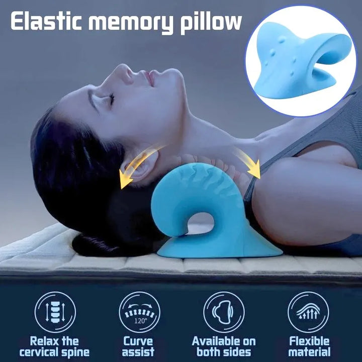 Neck Shoulder Relaxer: Cervical Traction Device & Chiropractic Pillow for Pain Relief and Spine Alignment