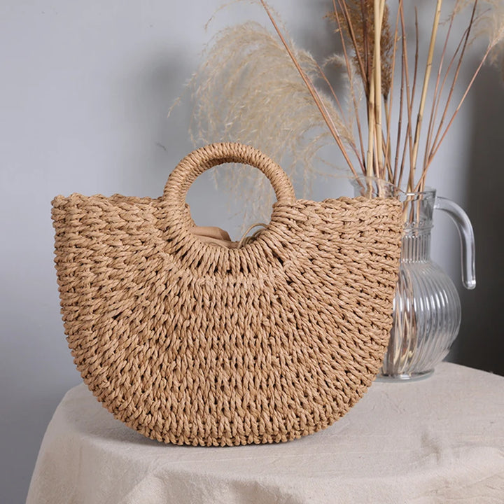 Summer Handmade Straw Bag Women Beach Totes