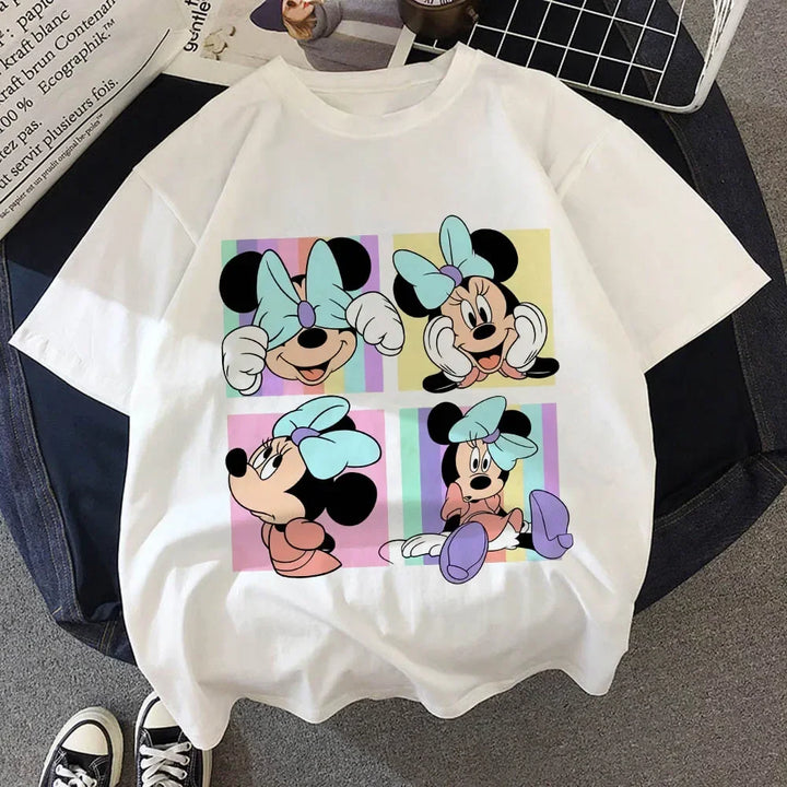 Summer Minnie Disney T-shirt Kids Cartoon Casual Vintage Tee