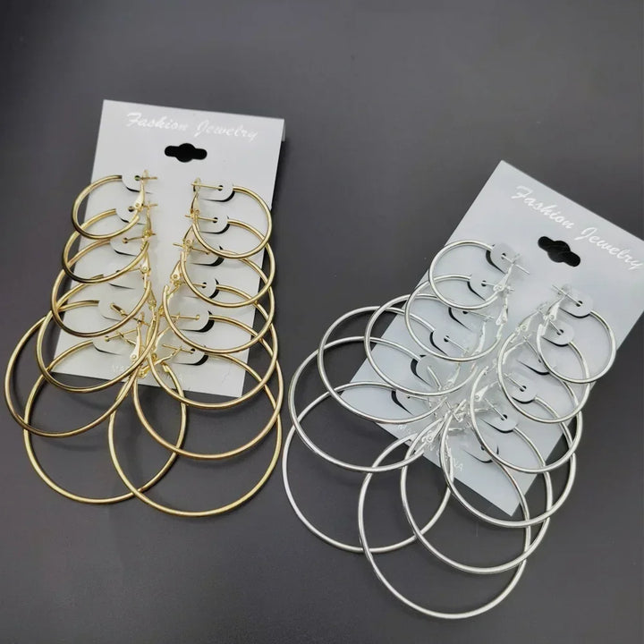 6Pairs Hoop Earrings Set