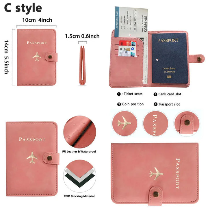 Leather Passport Holder Covers Case