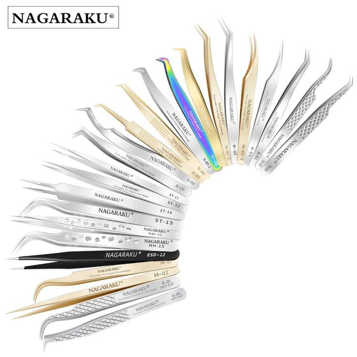 Stainless Steel Eyelash Extension Tweezers