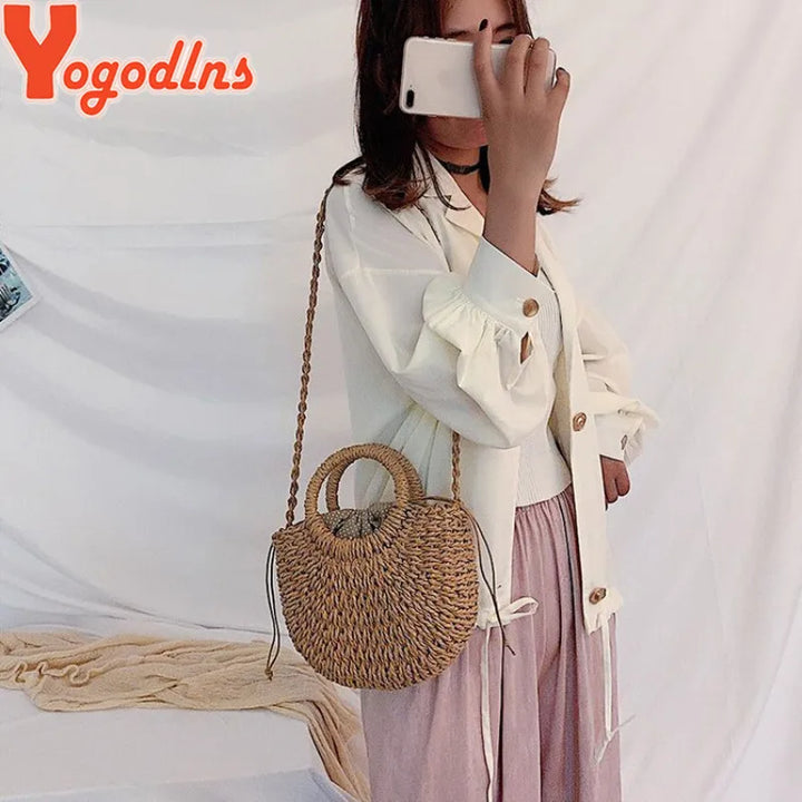 Handmade Rattan Woven Straw Bag