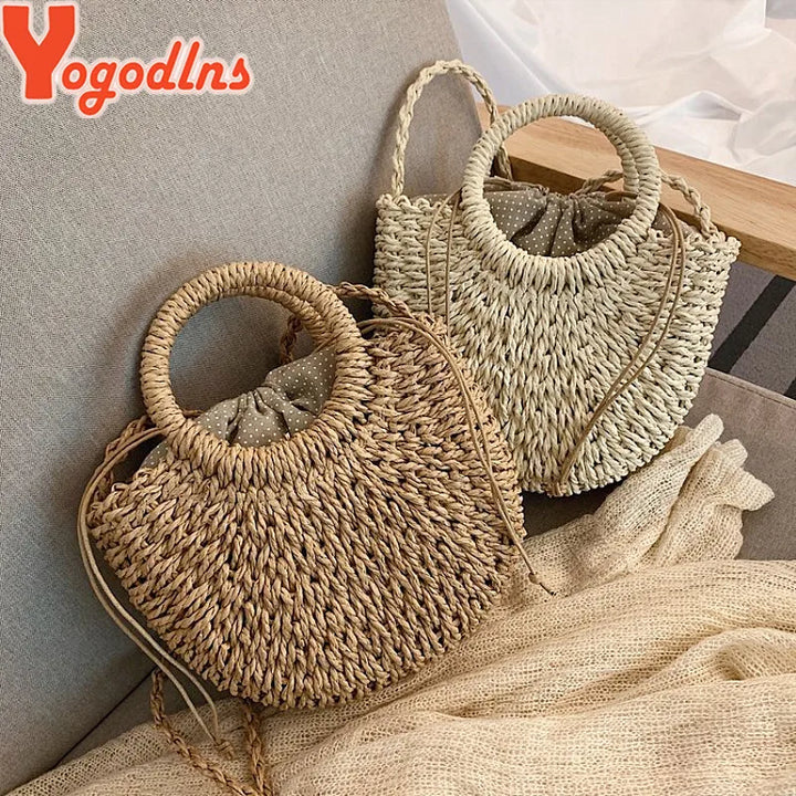 Handmade Rattan Woven Straw Bag