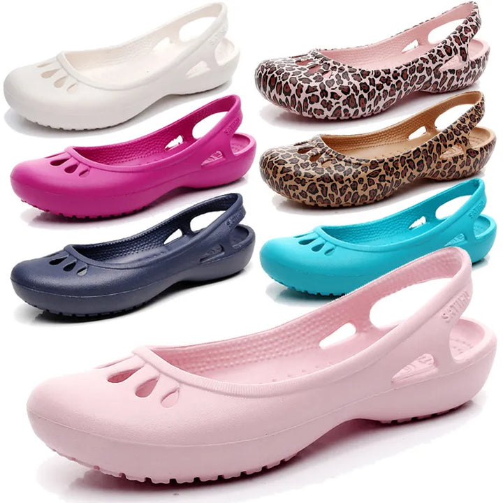 Lightweight Anti-Slip Hole Shoes for Women, Flat Sandals