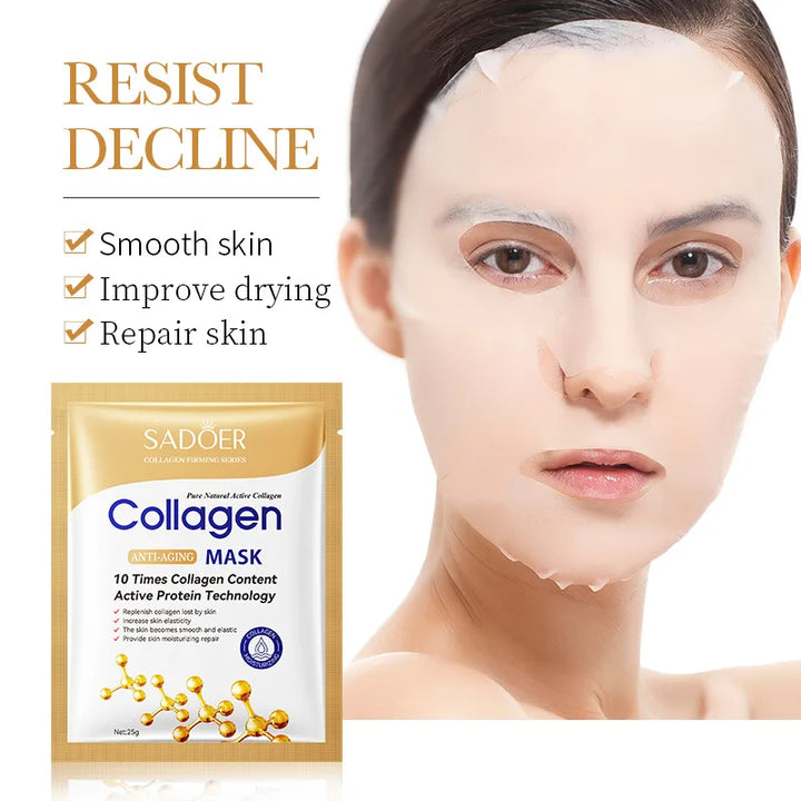 10pcs Collagen Face Mask Moisturizing Firming