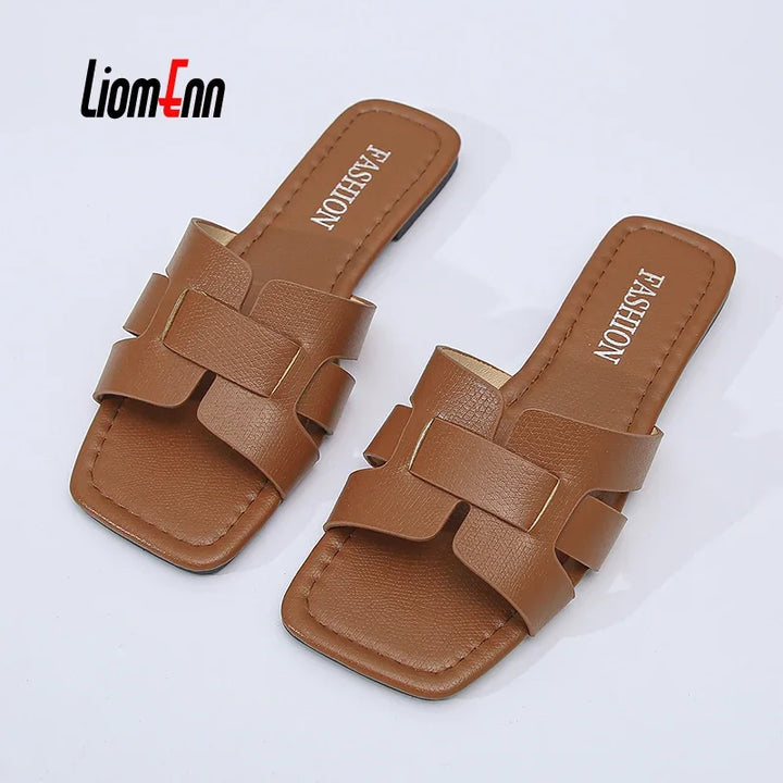 Luxury Women Flat Sandals Beach Flip Flops Design Slides