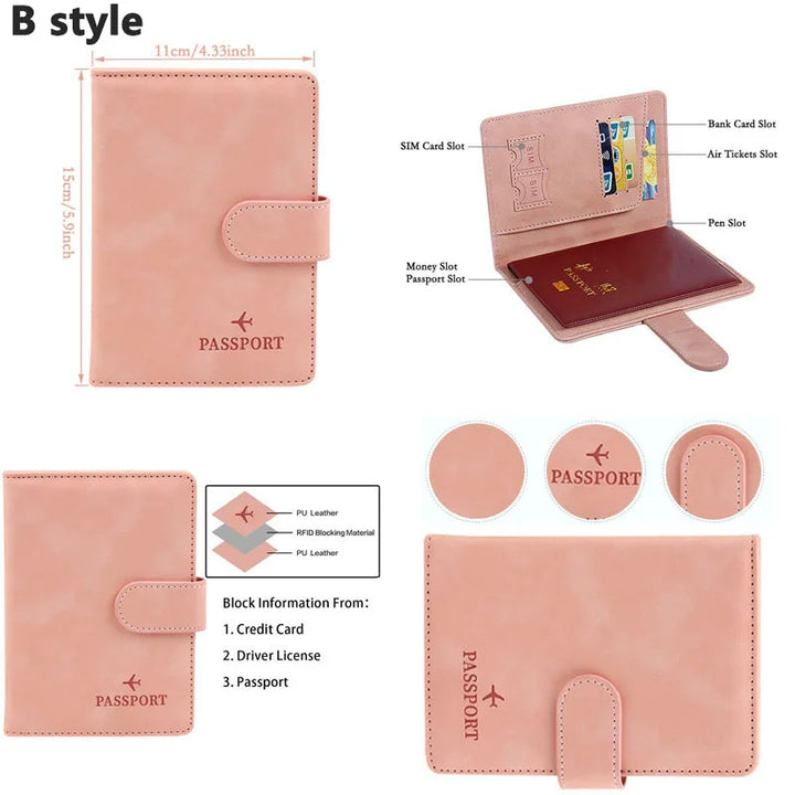 Leather Passport Holder Covers Case