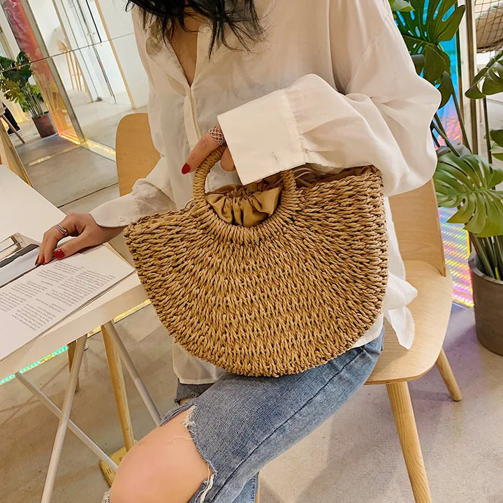 Summer Handmade Straw Bag Women Beach Totes