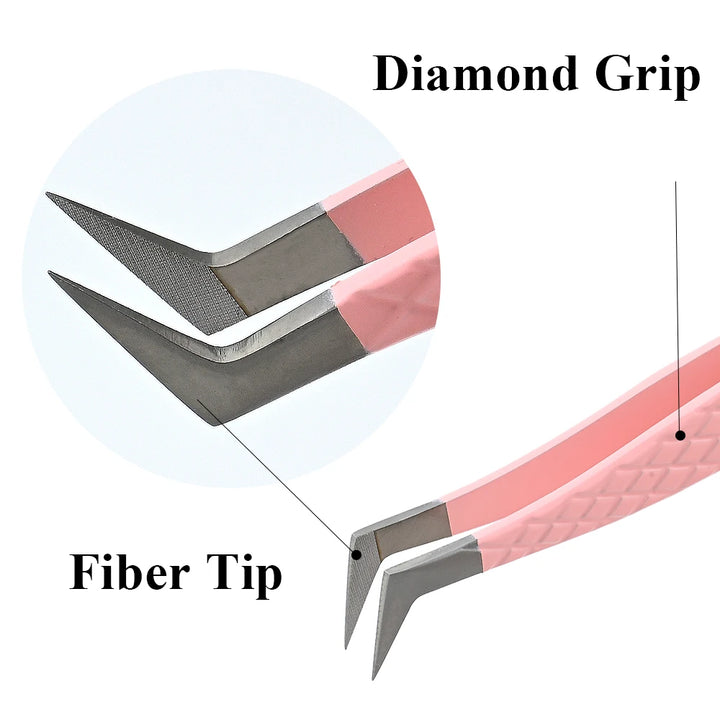 Fiber Tip Eyelash Extension Tweezers