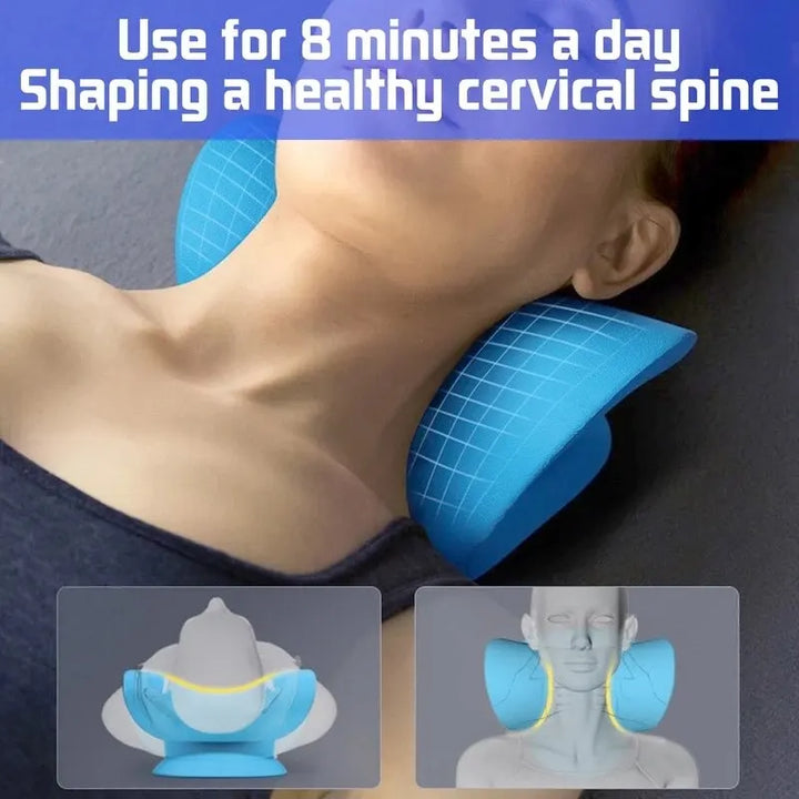 Neck Shoulder Relaxer: Cervical Traction Device & Chiropractic Pillow for Pain Relief and Spine Alignment