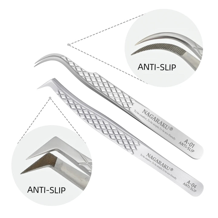 Stainless Steel Eyelash Extension Tweezers